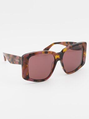 Max Mara GLIMPSE6 MM0098 55S Sunglasses Havana Butterfly Frame, Bordeaux Lenses